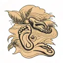 footprints in the sand  tattoo design idea