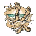 footprints in the sand  tattoo design idea