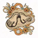 footprints in the sand  tattoo design idea