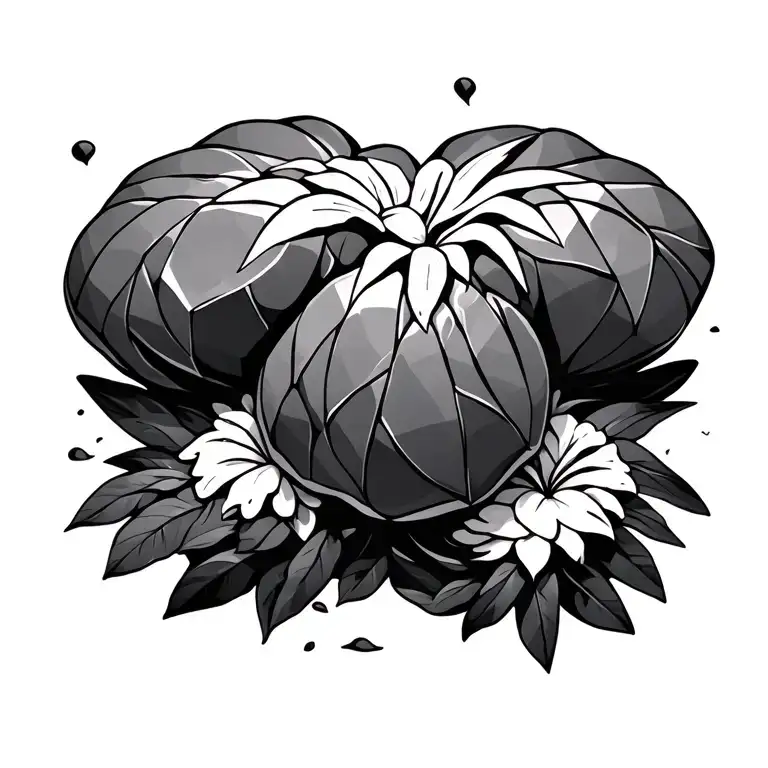 geometric sea truffle with Hawaiin islands  tattoo design idea