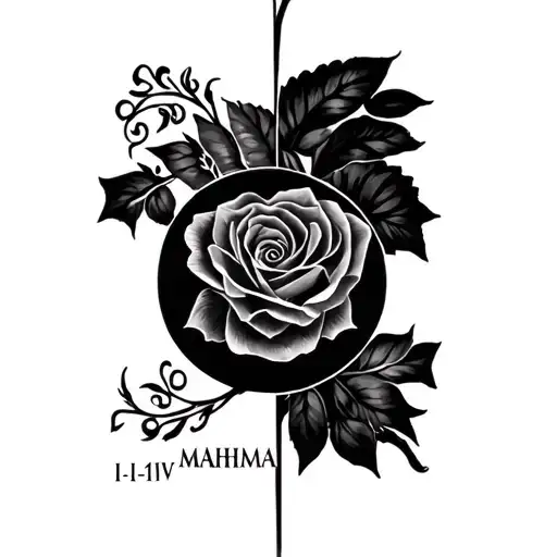I want to create tatoo On my arm “MAHIMA” and date in roman “ III_IV_MMXXV” tattoo design idea