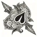 Spade  polynesian tattoo design idea