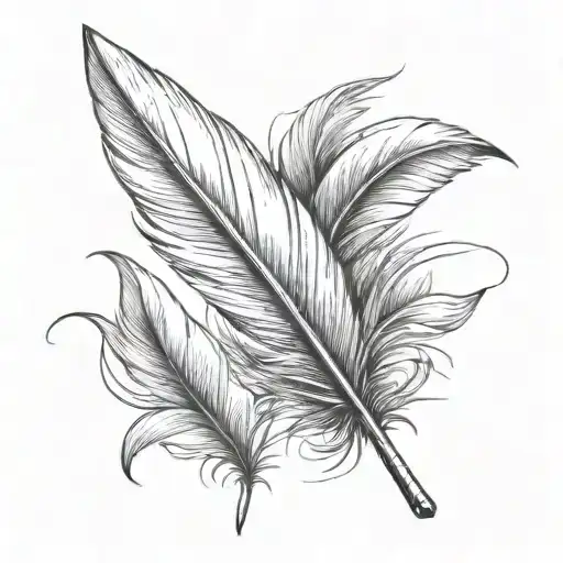 cardinal feather tattoo design idea