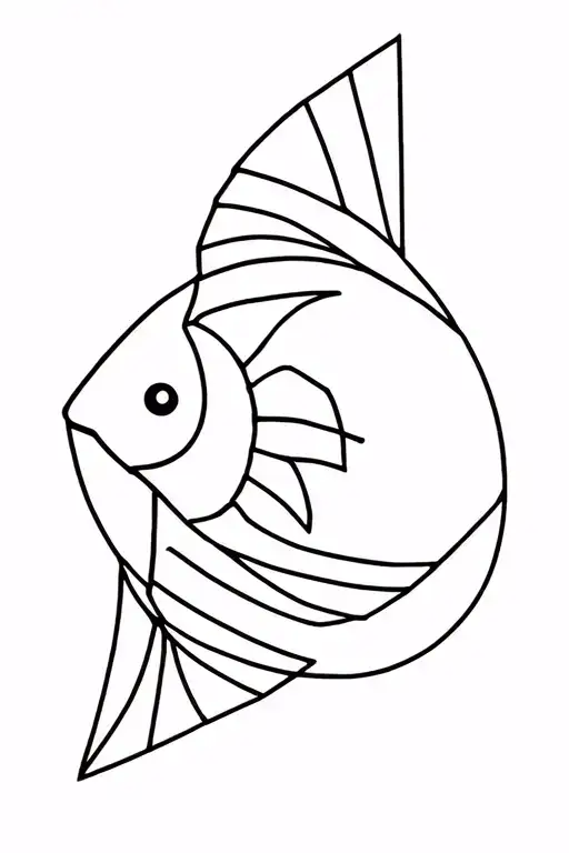 geometric fish tattoo design idea