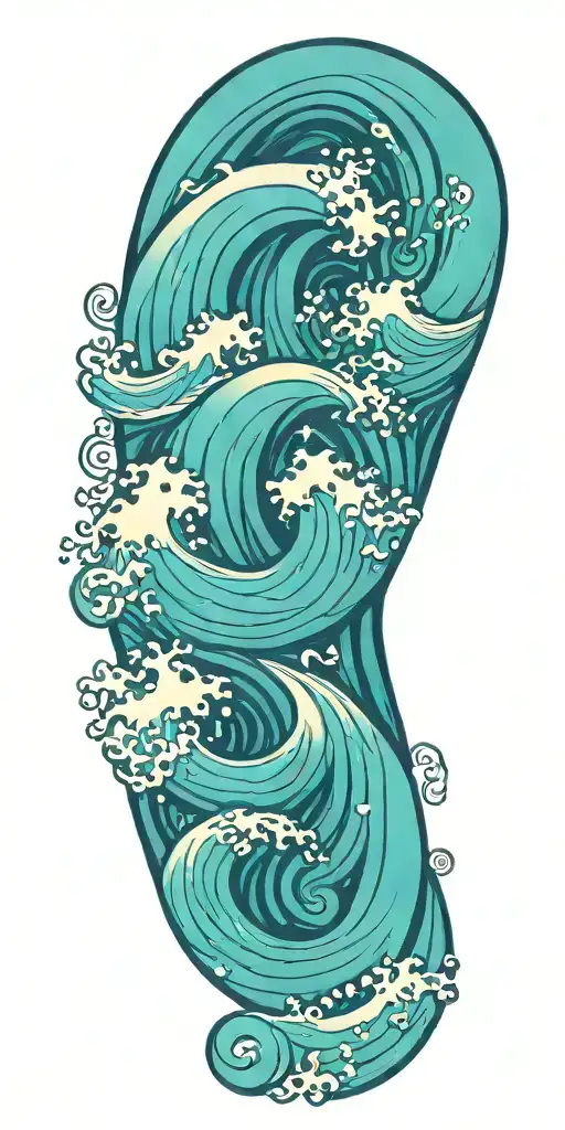 Filler waves flowing tattoo design idea