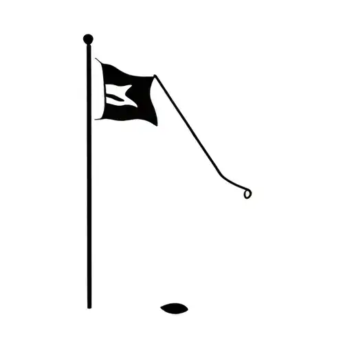 Golf flag waving tattoo design idea