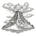 volcano explosion tattoo design idea