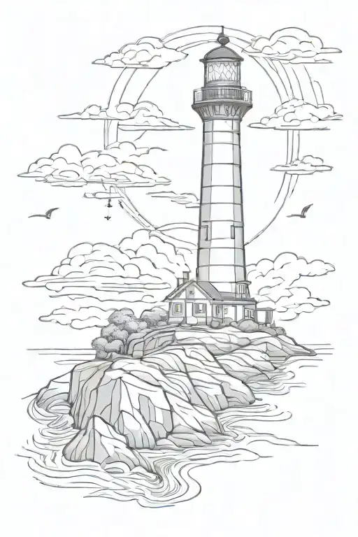 lighthouse tattoo design idea