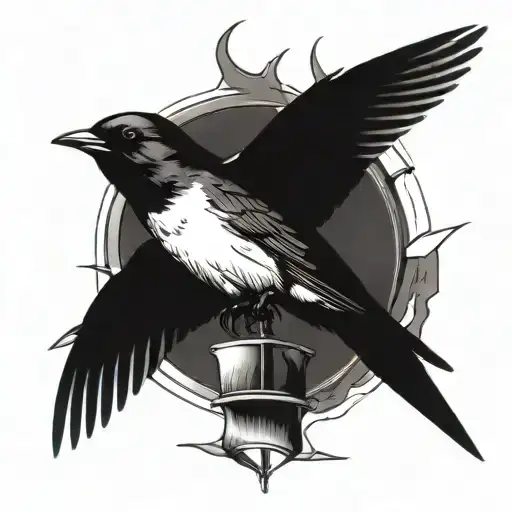 barn swallow burn the boats tattoo design idea