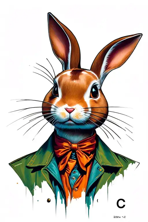 "There is much of me that lacked c" bad bunny logo tattoo design idea