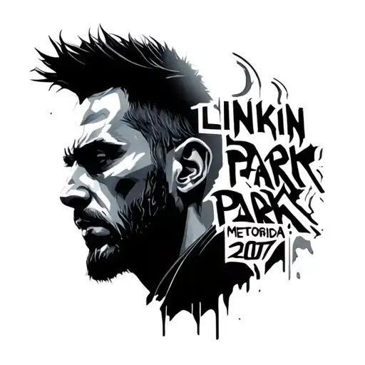 linkin park meteora figure with 2007 logo combined tattoo design idea