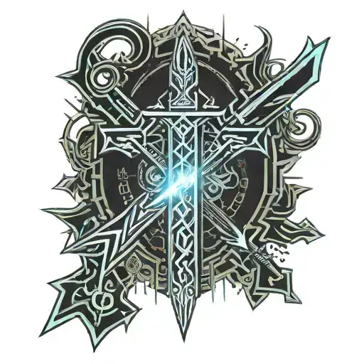 templar sword tattoo design idea