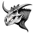 triceratops skull tattoo design idea