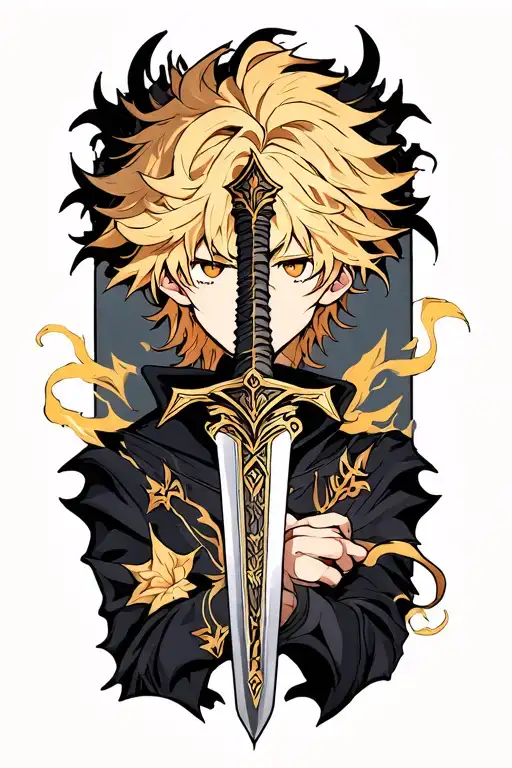 black clover asta sword tattoo design idea