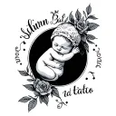 Child Birth Date tattoo design idea