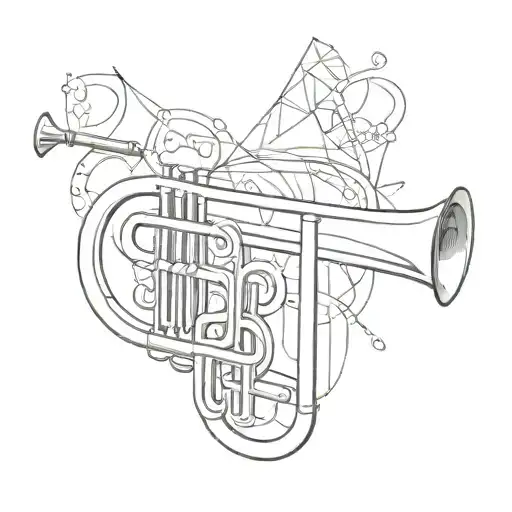 trombone in the style of pablo picasso inspired tattoo tattoo design idea
