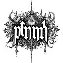 Create a unique tattoo sketch that includes the following elements: the inscription 'ptmh' in the Gothic style inspired by Este tattoo design idea