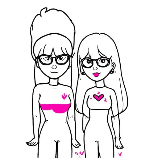  Louise and linda belcher cartoon style, color tattoo design idea