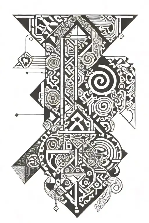 Arawak Caribbean motifs tattoo design idea