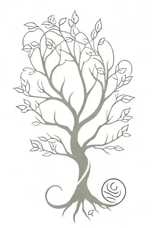Yggdrasil intertwined tattoo design idea