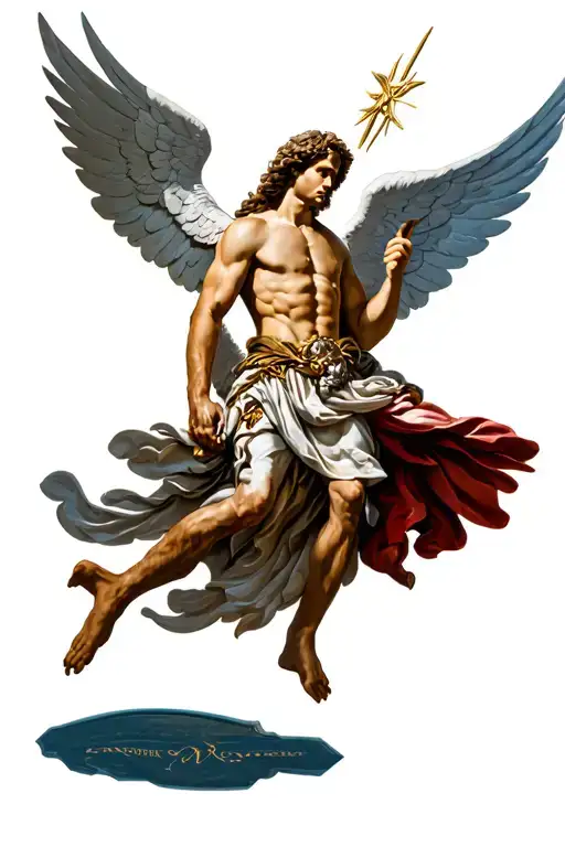 Saint Michael the Archangel tattoo design idea