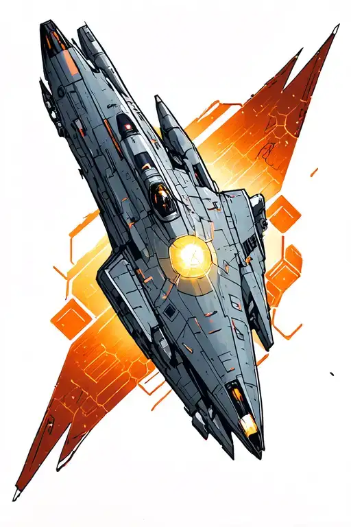 normandy sr2 ship from mass effect, Orion's belt, and hexagons tattoo design idea