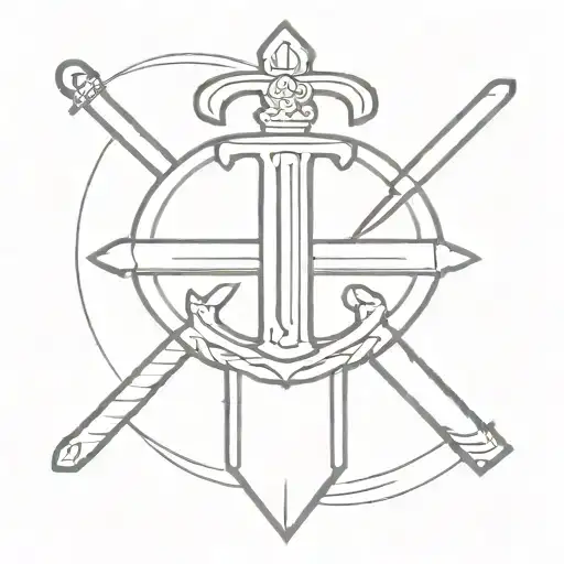 templar cross and a sword tattoo design idea