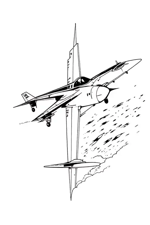aeroplane dive bombing tattoo design idea