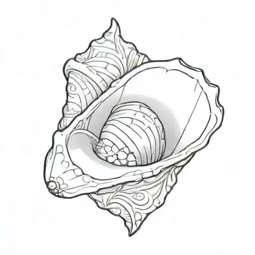 Conch shell from Moana da Disney tattoo design idea