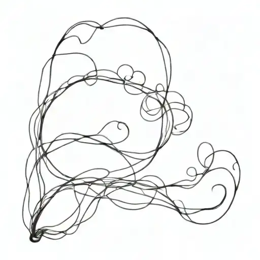 Long smoke sketch in minimalist style tattoo design idea