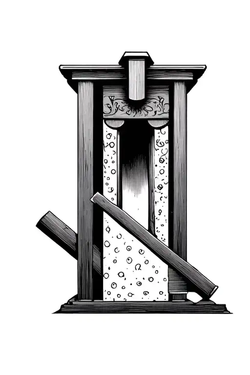 Guillotine from 45 degree angle tattoo design idea