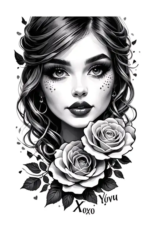 I love you, xoxo mimi tattoo design idea