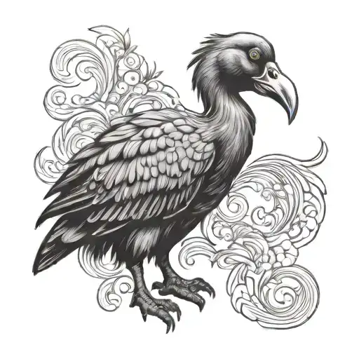 dodo bird rising tattoo design idea