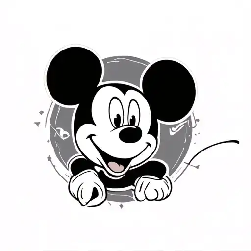 Gangster mickey mouse tattoo design idea