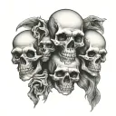 speak no evil hear no evil see no evil skulls tattoo design idea