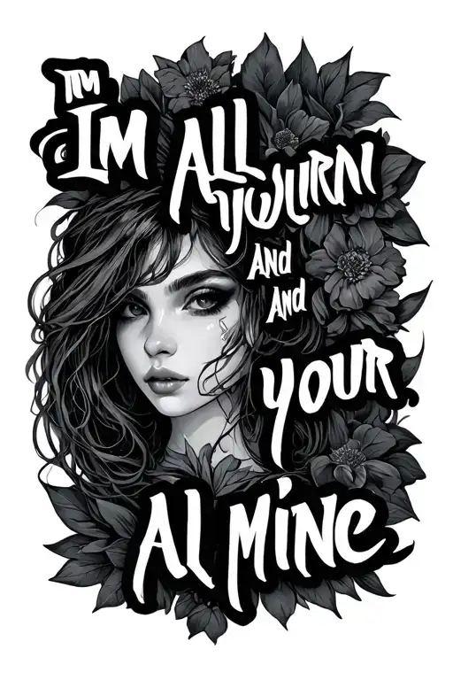 lyrics "im all yourn and your all mine"  tattoo design idea