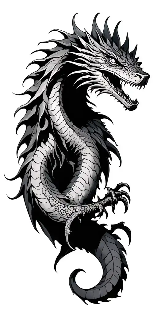 basilisk  starting mid forearm ending at shoulder tattoo design idea