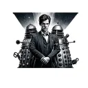 I would like a doctor who themed sleeve tattoo of matt smith and the silence with daleks and cybermen and gallifreyan tattoo design idea