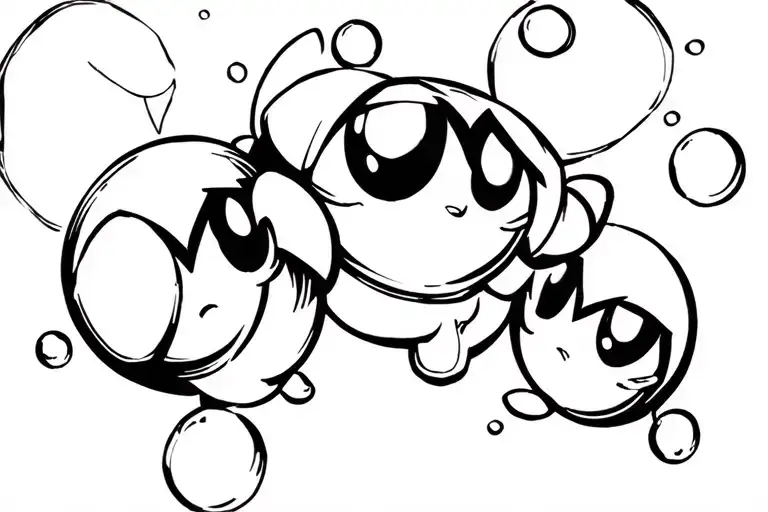 bubbles from powerpuff girls tattoo design idea