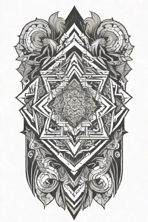 volcano mandala tattoo design idea