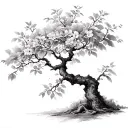 peach tree tattoo design idea
