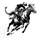bull rider jumping tattoo design idea