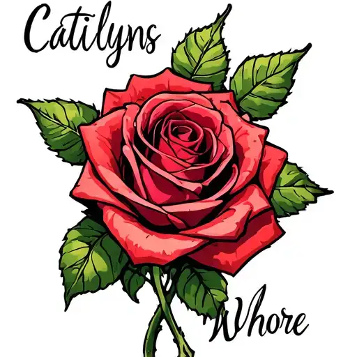 "Caitlyns Whore " Roses tattoo design idea