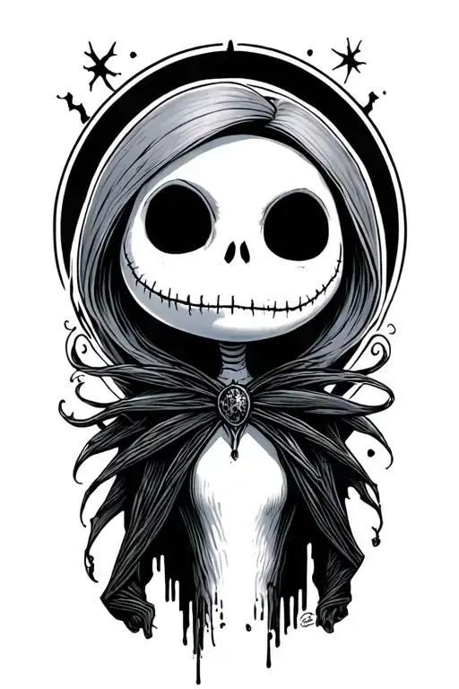zero from nightmare before Christmas tattoo design idea