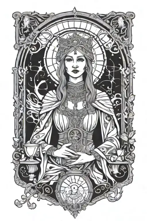 high priestess tarot tattoo design idea