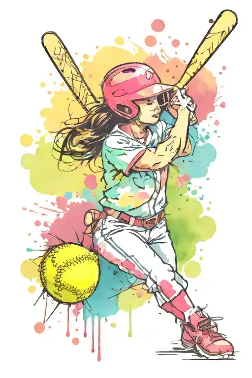 Softball spots theme for daughter tattoo tattoo design idea