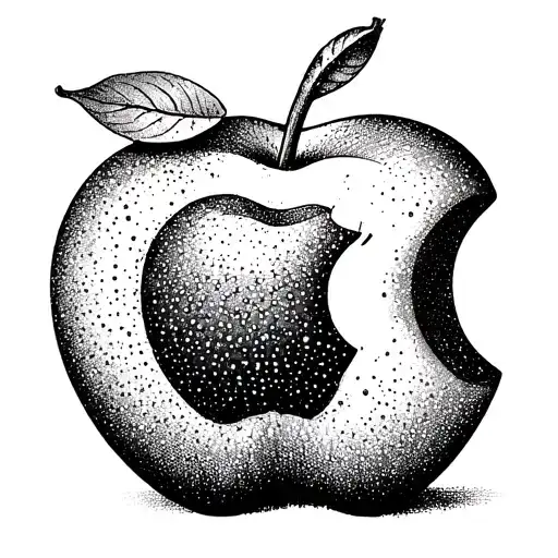 Apple with a bite tattoo design idea