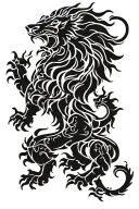 Lion and dragons tattoo design idea