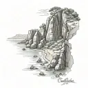 pinnacles cliff tattoo design idea
