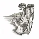 pinnacles cliff tattoo design idea